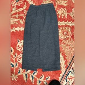 Pamela Dennis vintage charcoal wool jersey midi skirt